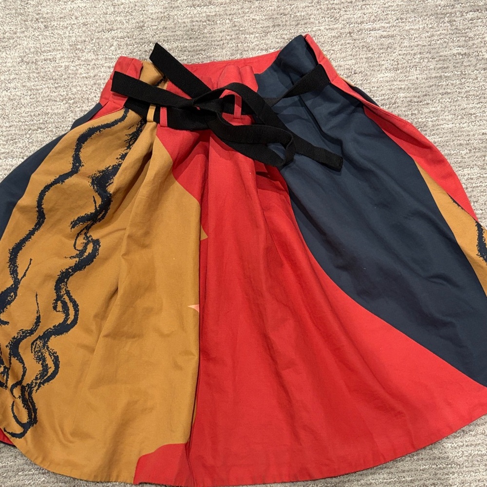 Acne Red, Gold, Black Skirt sz 34